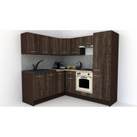 Bucatarie de Colt GENA NEW 7 ST. 180-210, Cu Corp de Cuptor, Wenge / Decor 7648
